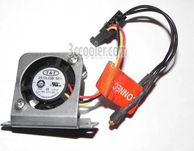 Main image of T&T 2510L03B NF1 3.3V 0.18A 3 Wires with metal  bracket and led  Cooling fan