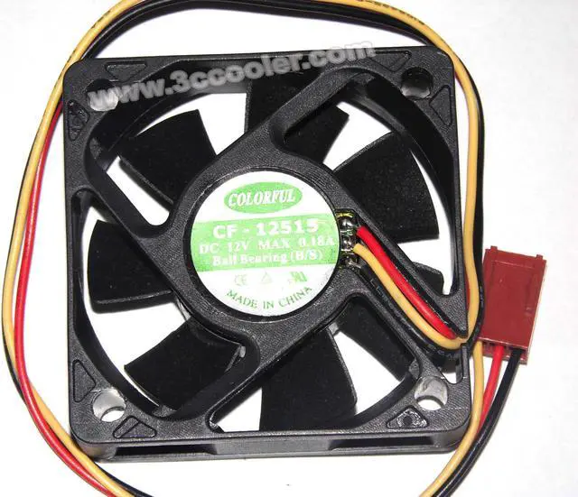 Main image of Colorful 5015 CF-12515 12V 0.18A 3 Wires 3 Pins Connector  Square DC Cooling fan