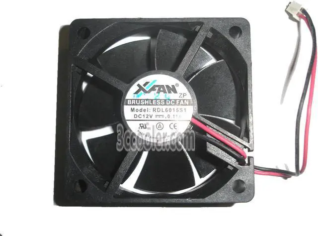Main image of Xfan 6015 RDL6015S1 12V 0.11A 2 Wires 2 Pins Connector Square Cooling fan