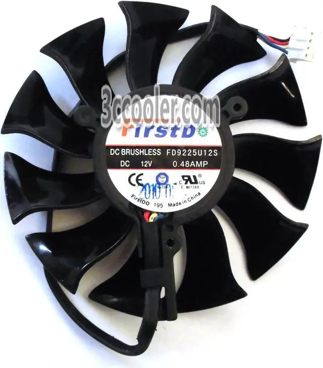 Main image of FirstD FD9225U12S 12V 0.48A 4 Wires 4 Pins Connector Frameless Cooling fan, VGA Fan For HD5830 HD5850 HD6850 VAPOR-X 6870 6950 TOXIC Video Card