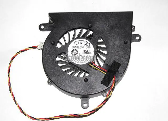 Main image of Notebook Cooling fan, T&T 6010L05F 569 5V 0.35A 3 Wires 3 Pins