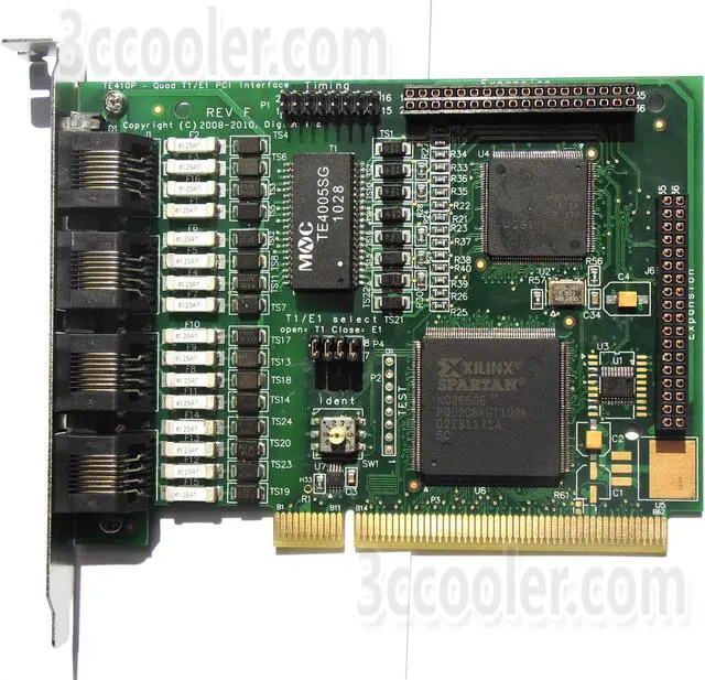 Main image of TE210 2 E1/T1/J1 Ports 3.3V PCI voip Asterisk card support Trixbox Elastix hardware EC,TE410,TE405