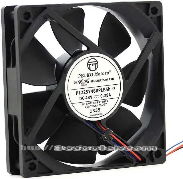 Main image of DC Brushless Square Cooler of PELKO 12025 P1225Y48BPLB5h-7 with 48V 0.28A 13.44W