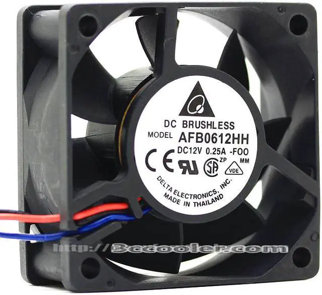 Main image of Delta 6CM 6025 AFB0612HH FOO DC12V 0.25A 3 Wires 3 Pins Case Fan
