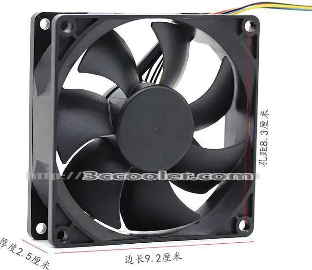 Alt view image 2 of 3 - AVC 9CM 9025 DS09225R12EP010 12V 0.10A 4 Wires 4 Pins CPU Fan