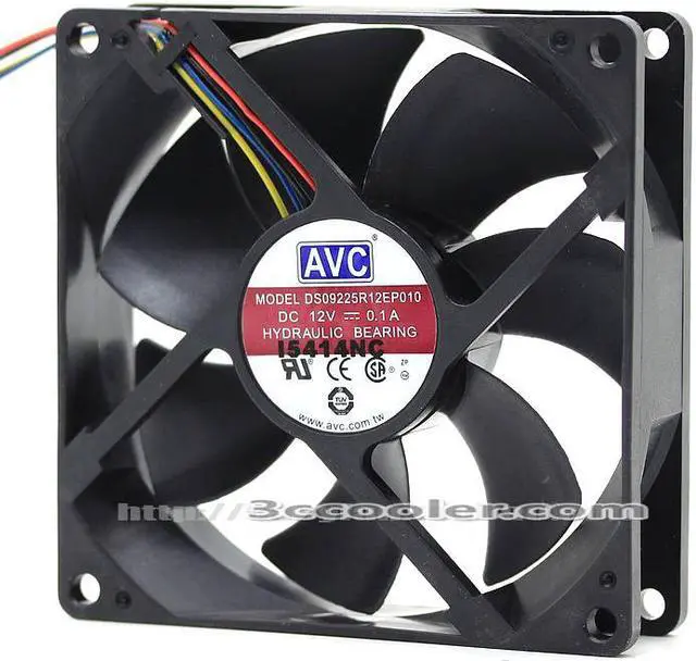 Main image of AVC 9CM 9025 DS09225R12EP010 12V 0.10A 4 Wires 4 Pins CPU Fan