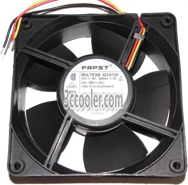 Main image of PAPST 12038 12CM MULTIFAN 4214/12H 24V 220mA 5.3W 3 Wires Cooling Fan inverter fan