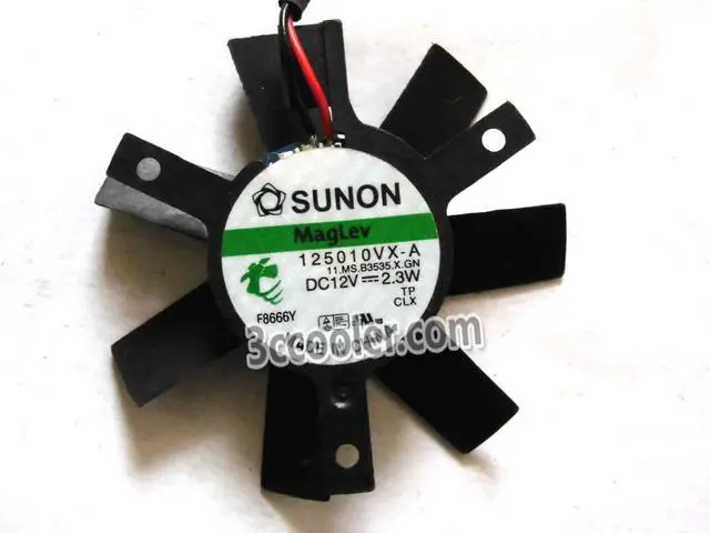 Main image of SUNON SUNON 125010VX-A 11.MS.B3535.X.GN 12V 2.3W 2 Wires 2 Pins Graphics Card Cooler
