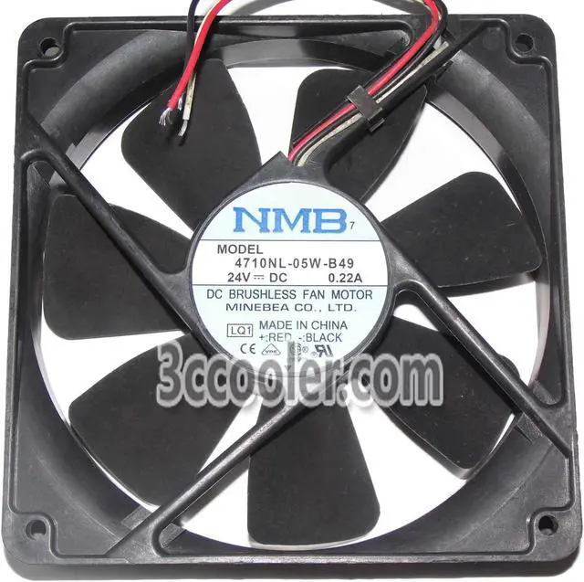 Main image of NMB 120x25mm 4710NL-05W-B49 LQ1 DC 24V 0.22A 3 Wires 12CM Case Fan inverter Cooler