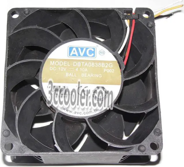 Main image of AVC 80x38mm DBTA0838B2G 12V 4.1A 4 Wires Case Fan 8CM Server Cooler without connector