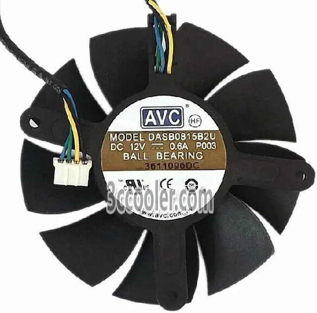 Main image of AVC DASB0815B2U Frameless 12V 0.6A 4 Wires 4 Pins VGA Fan graphics card cooler Blower