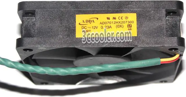 Alt view image 3 of 3 - ADDA 70x20mm AD07012HX207300 OX 12V 0.23A 3 Wires 3 Pins Case fan 7CM projector Cooler