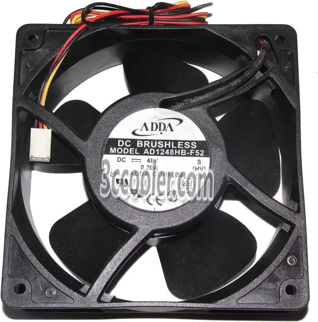 Main image of ADDA 12038 120x38mm AD1248HB-F52 48V 0.2A 3 Wires 3 Pins Case Fan 12CM inverter Cooler