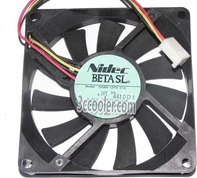 Main image of NIDEC 8015 80*15mm D08R-12TH 12V 0.17A 3 Wires 3 Pins Case Fan 8CM CPU Cooler