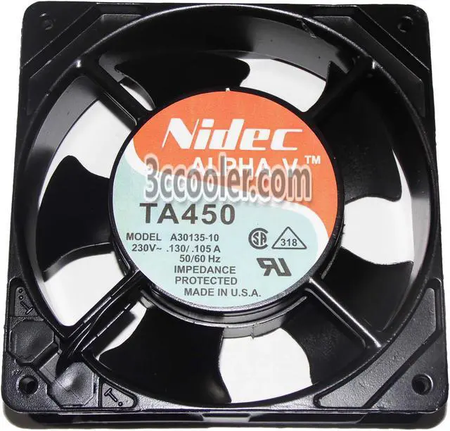 Main image of NIDEC 12038 120*38mm A30135-10 230V 0.13/0.105A 2 Pins AC Cooling fan 12CM Cabinet Cooler