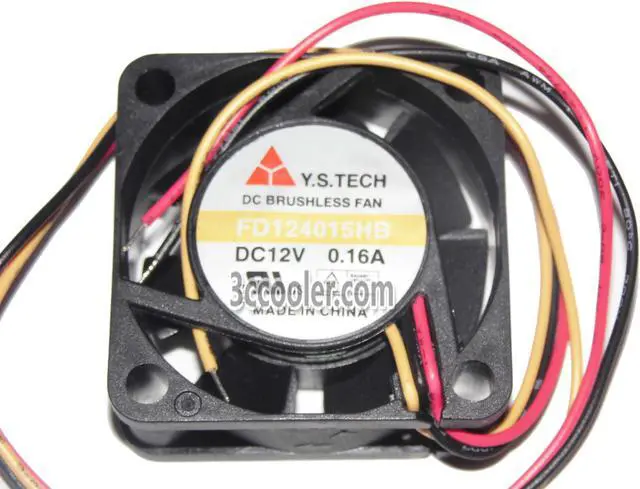 Main image of Y.S.TECH 4015 40*15mm FD124015HB 12V 0.16A 3 Wires Case fan 4CM mini cooler