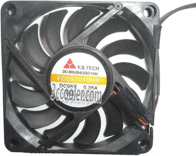 Main image of Y.S.TECH 7CM 70*10mm FD057010HB 5V 0.26A 2 Wires 2 Pins case fan  cpu cooler