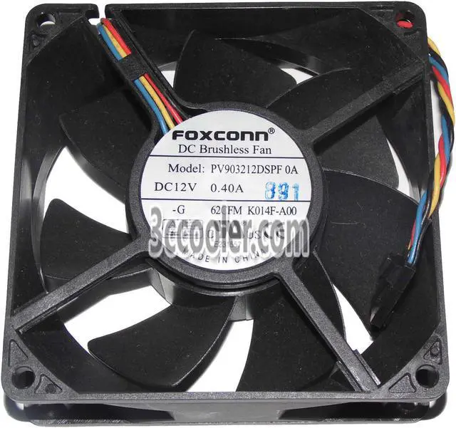 Main image of FOXCONN 9032 92*32mm PV903212DSPF 12V 0.4A 4 Wires PWM Case fan 9CM DELL Optiplex 960 K014F Cooler
