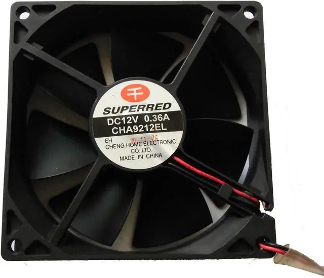 Alt view image 3 of 3 - SUPERRED 9225 92*25mm CHA9212EL CHA9212EL-D 12V 0.36A 2 Wires Case fan 9CM cpu cooler