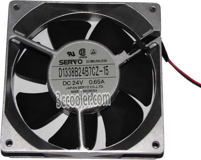 Main image of Servo 13038 130*38mm D1338B24B7CZ-15 24V 0.65A 2 Wires metal frame case fan 12CM inverter server power cooler for SJ300 L300P
