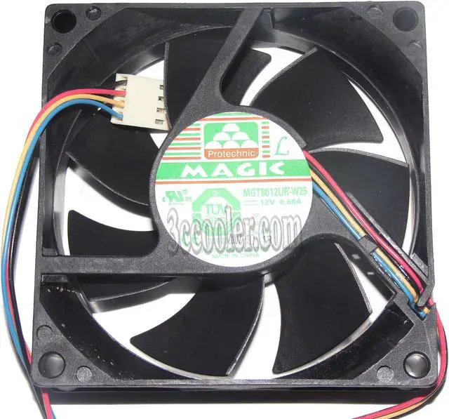 Main image of MGT8012UR-W25 8025 12V 0.66A 2 Balls Bearing Cooling fan with 4 Wires 4Pins PWM 80*80*25MM