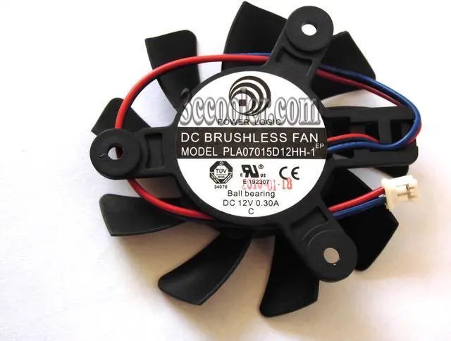 Main image of Power Logic PLA07015D12HH-1 12V 0.3A 2 wires 2 pins vga fan graphics card cooler