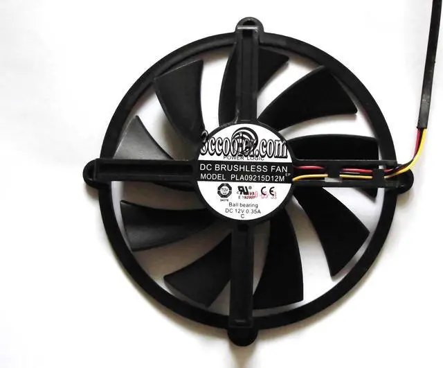 Main image of Original power Logic PLA09215D12M 12V 0.35A 3 wires 3 pins circular vga fan Graphic Card fan