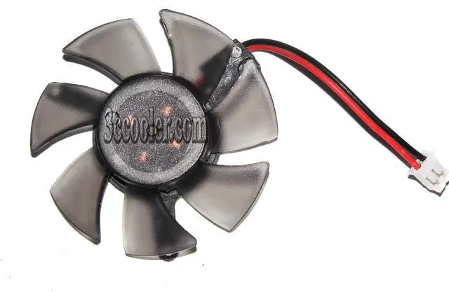 Alt view image 2 of 2 - EVERFLOW T125010SL GV-N620D3-1GL 12V 0.13A 2 wires 2 pins vga fan graphics card cooler