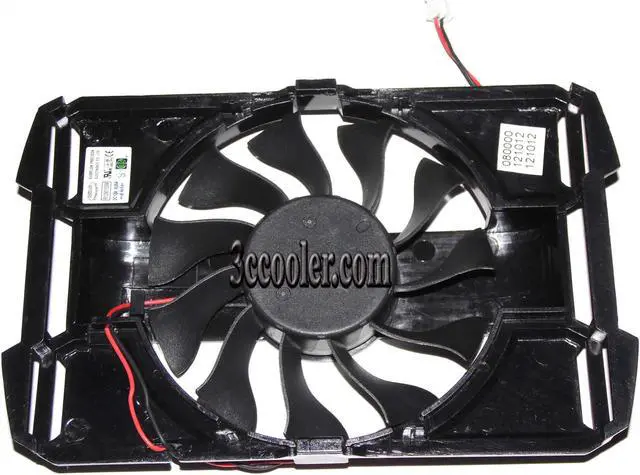 Alt view image 3 of 3 - EVERFLOW R128015SM 12V 0.25A 2 wires 2 pins Black bracket vga fan graphics card cooler
