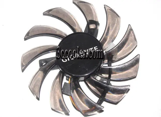 Alt view image 2 of 2 - EVERFLOW 8010 T128010SM 12V 0.2A 3 wires 3 pins brown & transparent frameless vga fan GTX460 HD5870 graphics card cooler