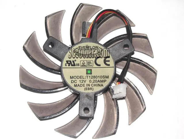 Main image of EVERFLOW 8010 T128010SM 12V 0.2A 3 wires 3 pins brown & transparent frameless vga fan GTX460 HD5870 graphics card cooler