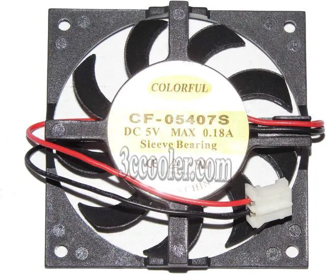 Main image of Colorful 40mm*07mm CF-05407S 5V 0.18A 2 wires 2 Pins notebook fan switch cooler