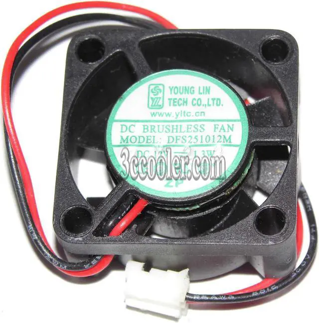 Main image of Young Lin 25mm*10mm 2.5cm DFS251012M 12V 1.3W 2 wires 2 pins micro fan switch / Hard disk cooler