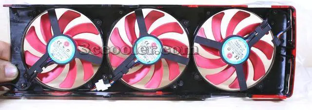 Main image of NTK FD7010H12S 12V 0.35A 3 pcs 3/4 Wires 4 Pins Frameless VGA Fan with a black cover for ATI HD7990