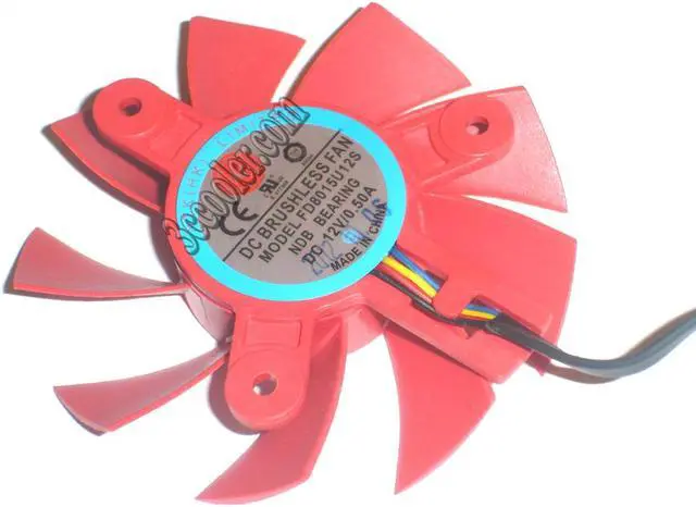 Main image of NTK FD8015U12S 12V 0.5A 4 wires 4 pins red frameless vga fan HD7750 HD7770 graphics card cooler