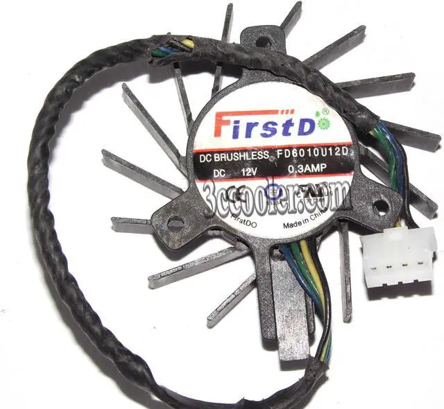Main image of FirstD FD6010U12D 6010 DC Brushless cooling fan with 12V 0.30A 4 Wires 4Pin For Video Card