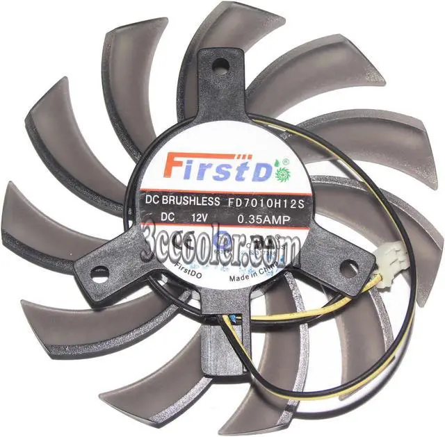 Main image of FirstD FD7010H12S 12V 0.35A 2 wires 2 pins frameless vga fan graphics card cooler