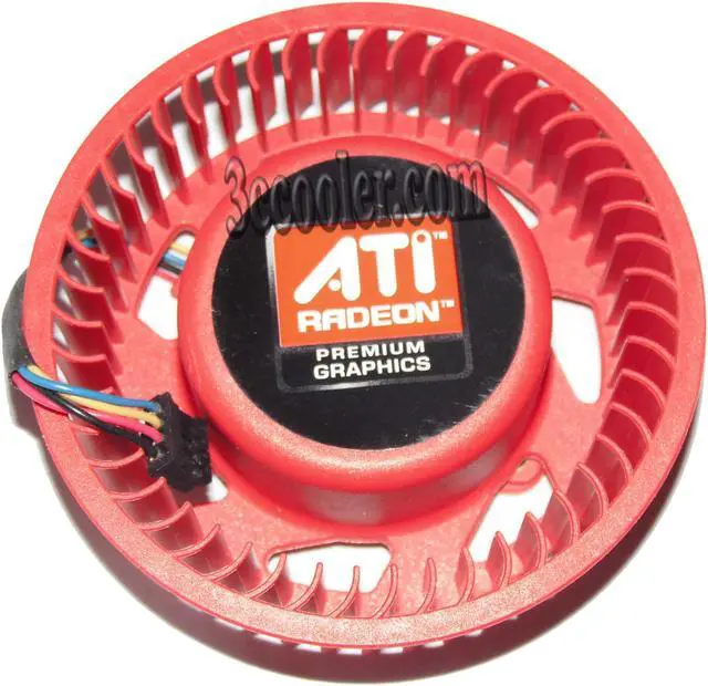 Alt view image 3 of 3 - Original NTK FD9238H12S 12V 0.8A 4 wires 4 pins RED circular ATI HD4870 HD5850 HD5870 HD5970 Fan,37*37*37mm diameter 75mm graphics card cooler