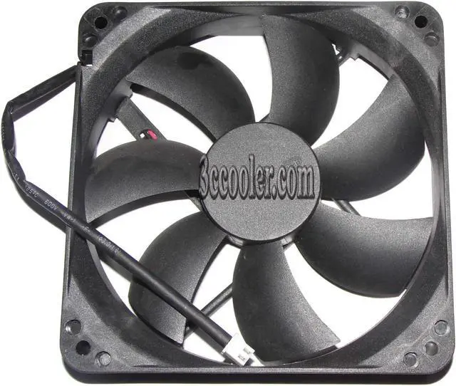 Alt view image 2 of 2 - YateLoon D12SH-12 120*25mm 12CM 12V 0.3A 2 Wires 2 pins sleeve bearing Case fan For Case Power