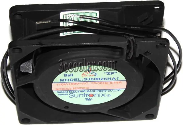 Alt view image 3 of 3 - SANJUN 8025 SJ8025HA1 110V~120V 0.14/0.12A 2 Wires AC square Cooling fan