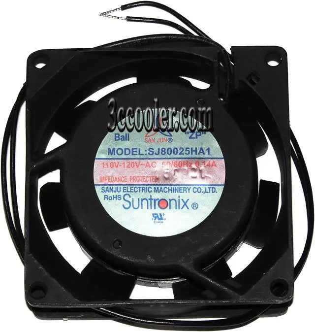 Main image of SANJUN 8025 SJ8025HA1 110V~120V 0.14/0.12A 2 Wires AC square Cooling fan