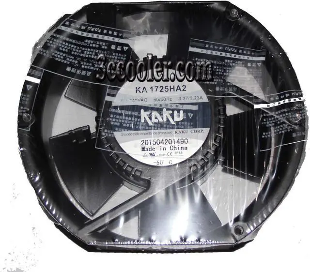 Main image of KAKU KA1725HA2 Ball 220/240V 50/60Hz 0.27/0.23A ball bearing 2 pins IP55 AC axial fan cabinet UPS inverter cooler