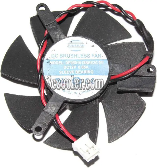 Main image of ZUNSHAN DF0501012SEE2C 01 12V 0.05A 2 wires 2 pins frameless vga fan graphics card cooler