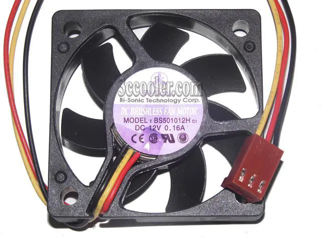 Main image of Bi-Sonic BS501012H 50*10mm 12V 0.16A 3 Wire 3 Pins Case Fan 5CM cpu switch cooler