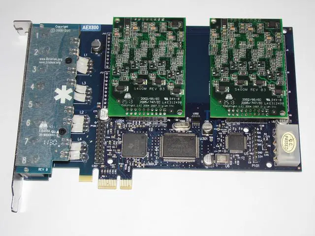 Main image of Analog Asterisk card AEX800 8 fxs (S400m * 2) ports pic-E Interface Support Asterisk Trixbox hardware Echo Cancellation module