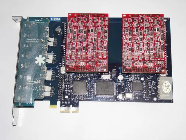 Main image of Analog voip Asterisk card AEX800 8 fxo (X400M * 2) ports pic-E Interface Support Asterisk/Trixbox/hardware Echo Cancellation module,TDM800
