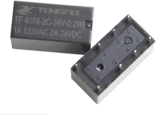 Main image of 10 pcs DPDT 8 pins DC24V 0.2w small electromagnetic relay 4078-2C-24V-0.2W for 1A/125VAC 2A/24VDC contact load