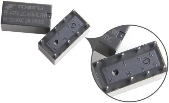 Alt view image 3 of 4 - 10 pcs DPDT 8 pins DC24V 0.2w small electromagnetic relay 4078-2C-24V-0.2W for 1A/125VAC 2A/24VDC contact load