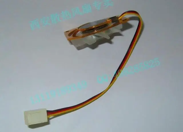 Alt view image 2 of 3 - motherboard fan with 3 wires 3 pins yellow aluminum cover For 550 NF50S-A2B NF4UK8AA N5M2AB