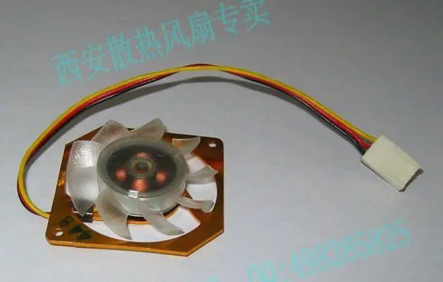 Alt view image 3 of 3 - motherboard fan with 3 wires 3 pins yellow aluminum cover For 550 NF50S-A2B NF4UK8AA N5M2AB